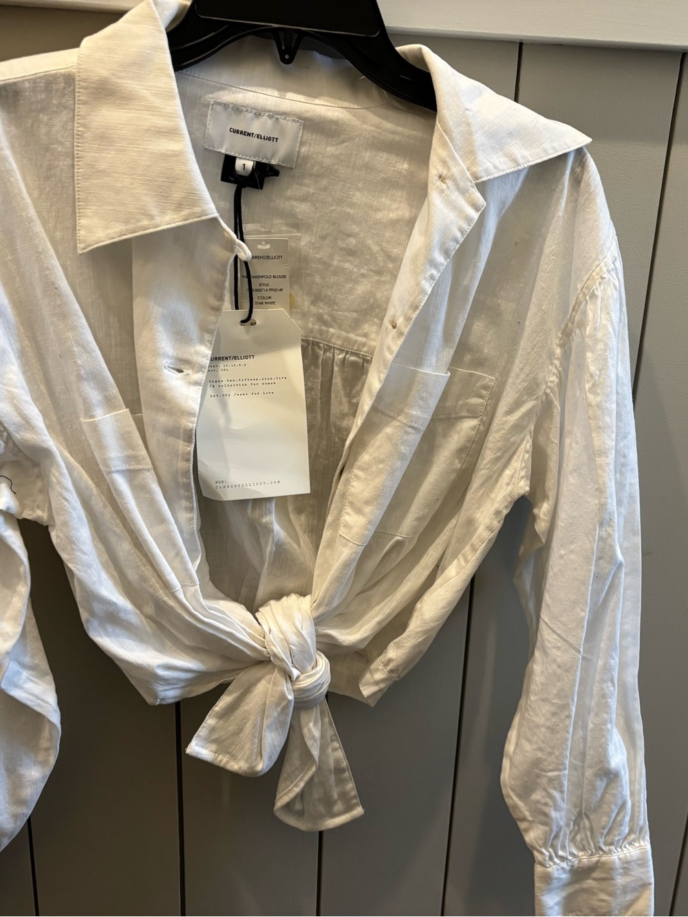 white tie shirt- cropped- new